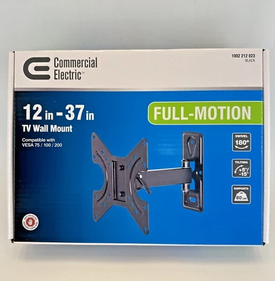 Commercial Electric Full Motion TV Wall Mount for 12 to 37 inch TV XD2471-S -New - Image 1 of 2