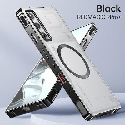 Funda protectora acrílica parachoques metal carga inalámbrica para ZTE nubia Red Magic 9 Pro+ Foto 1 de 4