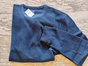 Jcrew Mens Long Sleeve Waffle Beach Sweatshirt Large MINT FREE SHIPPING! - Picture 1 of 1