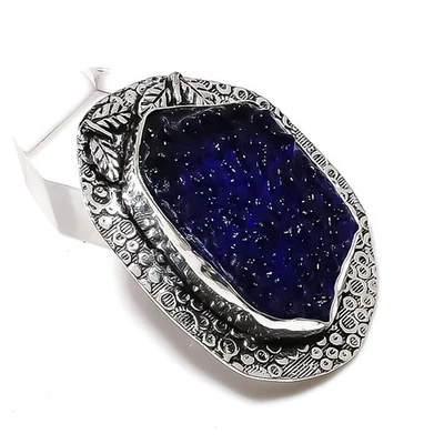 Colgante de regalo de joyería de plata de ley 925 con piedras preciosas de moldavita azul 1,89" l623 Foto 1 de 3