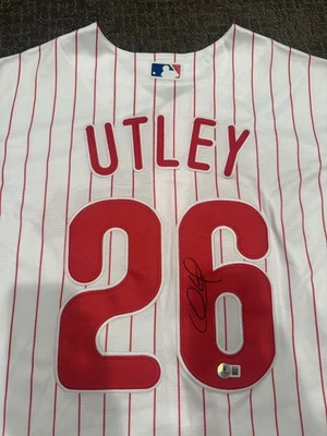 Chase Utley Signed Autographed 2008 WS Philadelphia Phillies Jersey BAS BECKETT  - Image 1 of 3