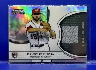 DANNY ESPINOSA 2011 BOWMAN STERLING RC REFRACTOR GAME USED JERSEY Wash Nationals - Image 1 of 2