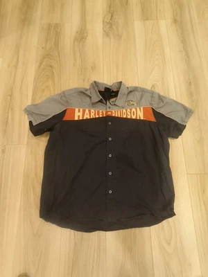 🟠 Vintage Harley-Davidson Garage Shop Shirt 3XL Black/Gray Heavy Embroidery⚫ - Image 1 of 4