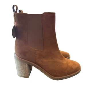 Lauren Ralph Lauren Marianna Suede WaterRepellent Chunky Heel Ankle Boot NEW 10 - Picture 1 of 11