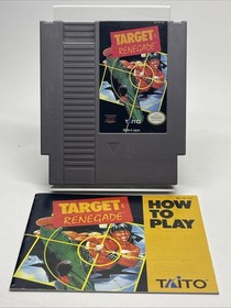 Target: Renegade (Nintendo NES, 1990) Authentic Cart & Manual Tested Working