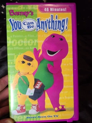 Barney's You Can Be Anything! (2002) VHS -  Purple Dinosaur Clamshell Movie - Image 1 of 4