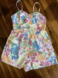 Old Navy Damen Floral Fit & Flare Strampler Größe Small verstellbare Träger mit Taschen - Bild 1 von 16