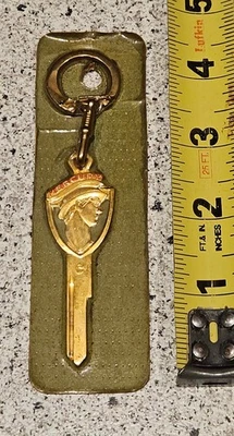 Mercury Winged Helmet Gold Key Blank Fob w/ Ring New Sealed On Card 1952 - 1958 - Image 1 of 2