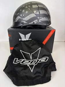 Vega Rebel Warrior Patriotic Flag Half Face Motorcycle Helmet LARGE Super Nice - Bild 1 von 13
