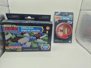 Make-It Bloks Set - Blocchi da Costruzione 100 Pezzi, Nastro Blocco 8,66" Rosso, Figura Ragazza - Foto 1 di 2