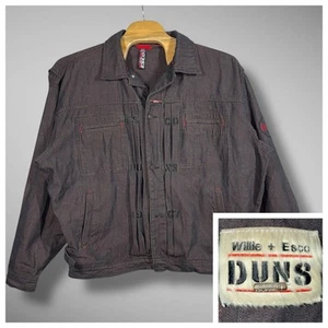 Willie Esco DUNS Jacket Mens 3XL XXXL Brown Denim Utility Baggy Coat Y2K - Picture 1 of 14