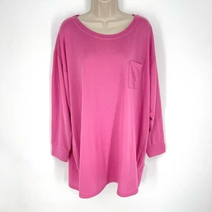 Jenni NWT Women's Long Sleeve Round Neck Sleep Shirt Soft Size XXL Pink Tease - Picture 1 of 6