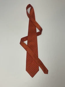 Brooks Brothers Basics orange Seidenkrawatte - 3,75" breit geometrisches Muster Made in USA - Bild 1 von 12