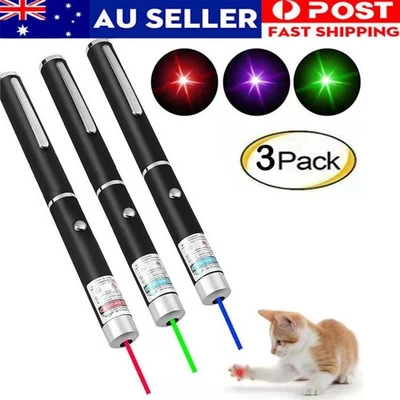 3PCS Red Green Blue Violet Visible Pointer for Cats Dogs Training Chaser Toys AU - image 1 of 4