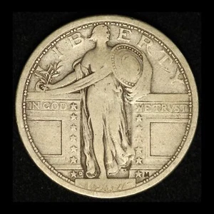 1917-D 25c Type 1 Standing Liberty Silver Quarter - Free Shipping USA - Picture 1 of 3