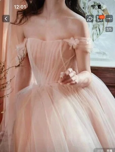 Pink Colored Wedding Dress - Picture 1 of 6