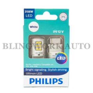 (PAIR) PHILIPS 3156 P27W Ultinon LED 6000K White Reverse Light Bulb - Bild 1 von 4