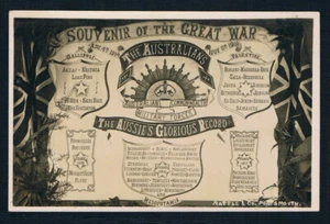 Postcard • World War One • "The Aussie's Glorious Record" • Rattle & Co - Picture 1 of 2
