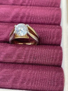 Cojín Corte Pavé Solitario Cristal 18k HGF Oro Talla 7.5 Joyería de Moda - Imagen 1 de 15