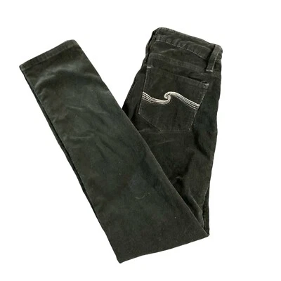 OP Ocean Pacific Black Embroidered Corduroy Pants Juniors Size 5 Tapered Slim - Image 1 of 4