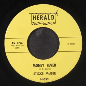 STICKS MCGEE: money fever / sleep in job HERALD 7" Single 45 RPM - Picture 1 of 2