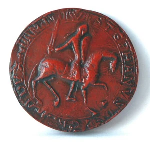 Rey Esteban Inglaterra Gran Sello de Cera Rojo Medieval Reproducción Coleccionable Regalo - Imagen 1 de 3
