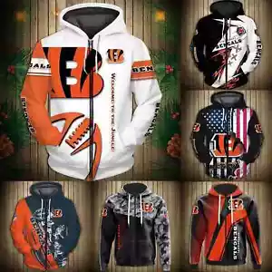 Felpa con cappuccio e zip squadra di calcio Cincinnati calcio felpa giacca cappotto - Foto 1 di 12