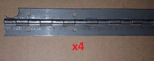 4 Pc .040 Stainless Piano Hinge 20 x 1-1/4 Holes & Notch Door/Boat Continuous - Picture 1 of 2