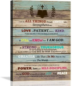 Inspirational Wall Art Scripture Bible Verse Wall Art Christian Canvas Art for O - Picture 1 of 3