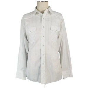 Wrangler Western Pearl snap shirt men's XL extra large white gold metallic - Picture 1 of 13