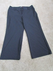 Lane Bryant Womens Black Stretch Dress Pants With Gray Pinstripes Size 4P EUC - Picture 1 of 9