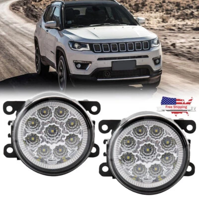 LED Bumper Fog Lights For 2017-2020 Jeep Compass Front Driving Lamp Replacement - Image 1 of 4