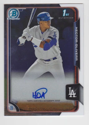 HECTOR OLIVERA 2015 Bowman Chrome Prospect Rookie Auto Dodgers Braves Cuba RC - Image 1 of 3