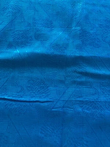 Royal Blue Embossed Drapery Fabric – Blackout Lined | 30" x 190" - Picture 1 of 5