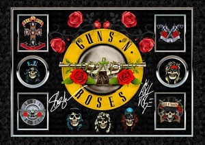 Guns N Roses Band ORIGINAL A4 signiert FOTODRUCK ERINNERUNGSSTÜCKE - Bild 1 von 5