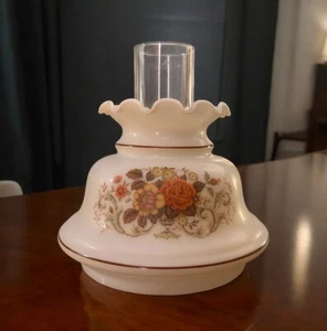 Replacement Hurricane Lamp Shade With Chimney, Gone With The Wind, Vintage 1970s - Picture 1 of 8