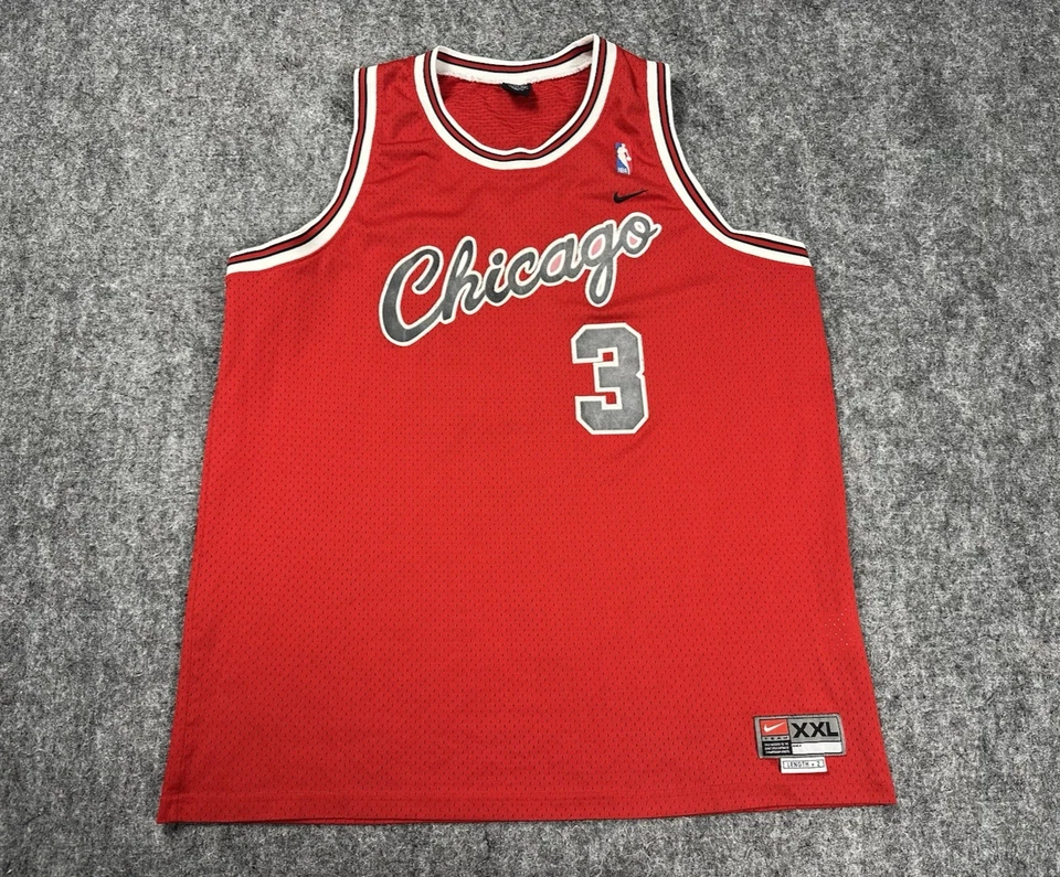 Camiseta Nike vintage de los Chicago Bulls para hombre 2XL L+2 roja Tyson CHANDLER #3 cosida años 80 Foto 1 de 4