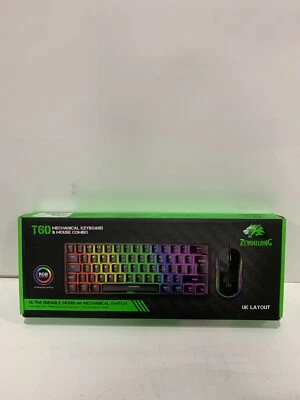 Ziyou Lang T60 UK Blue Gaming Keyboard Mouse RGB LED Backlit - Image 1 of 2