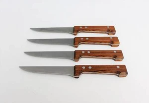 Set of 4 Dansk Steak Knives Wood & Stainless Steel Gunnar Cyren Danish Modern - Picture 1 of 3