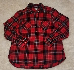 Women's Merona Red Plaid Shirt XXL - Picture 1 of 6