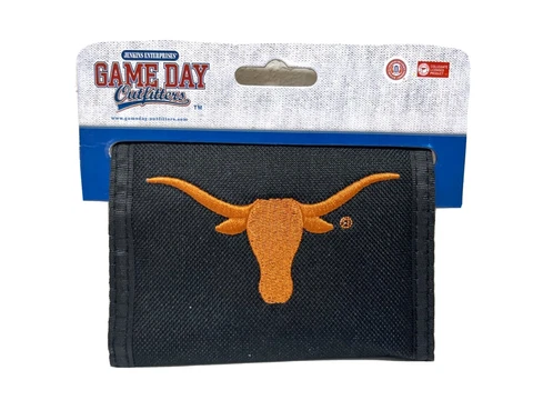 Texas Longhorns Bi-Fold Wallet with Stitched Logo Nylon Game Day Outfitters * Cover