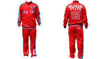 Delaware State Hornets - Red Track Suit with Blue Text