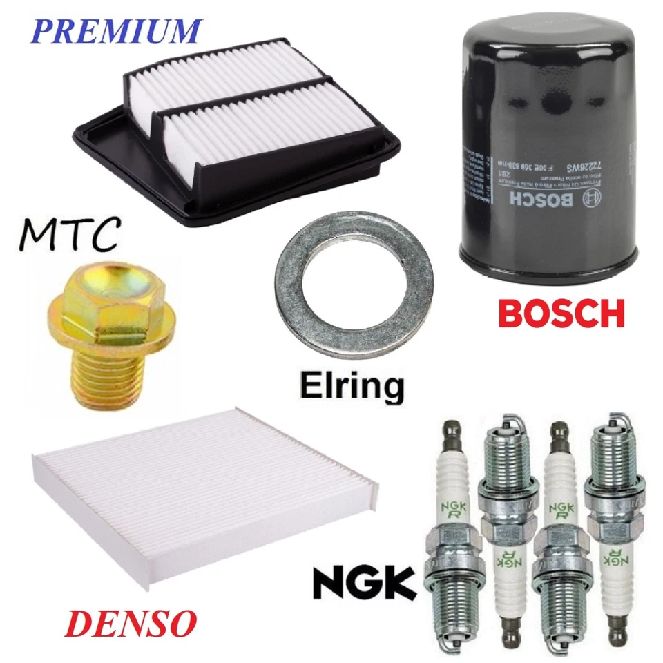 Tune Up Kit Cabin Air Oil Filters Spark Plugs for Acura TSX L4; 2.4L 2009-2014 - Image 1 of 1