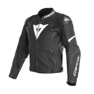 Motorrad Lederjacke Dainese AVRO 4 schwarz weiß 44 black white leather jacket - Bild 1 von 1