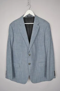 Emporio Armani G Line Blue Straw Weave Jacket Blazer Sz US48 Slim Fit P2P 23'4" - Picture 1 of 18