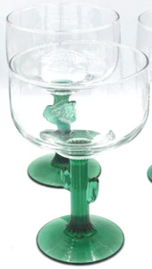 Margarita Glasses Set of 2 Cactus Libby Green Stem Glassware Barware 12 oz - Picture 1 of 1