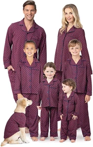 Matching Pajamas for Family - Button-Up Matching Family Pajamas, Red - Picture 1 of 12