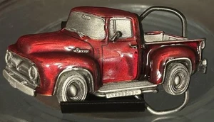 Ford Red F100 Pickup Truck Vintage Belt Buckle 1989 USA Good Condition #1945 P6 - Picture 1 of 2