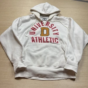 Vintage Lee Cross Grain Hoodie 90s University Athletic Heavy Reverse Weave Large - Picture 1 of 12