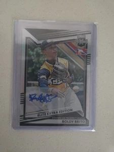 Roldy Brito 2022 Panini Elite Extra Edition AUTOGRAPH #173 Dominican Prospect RC - Bild 1 von 2